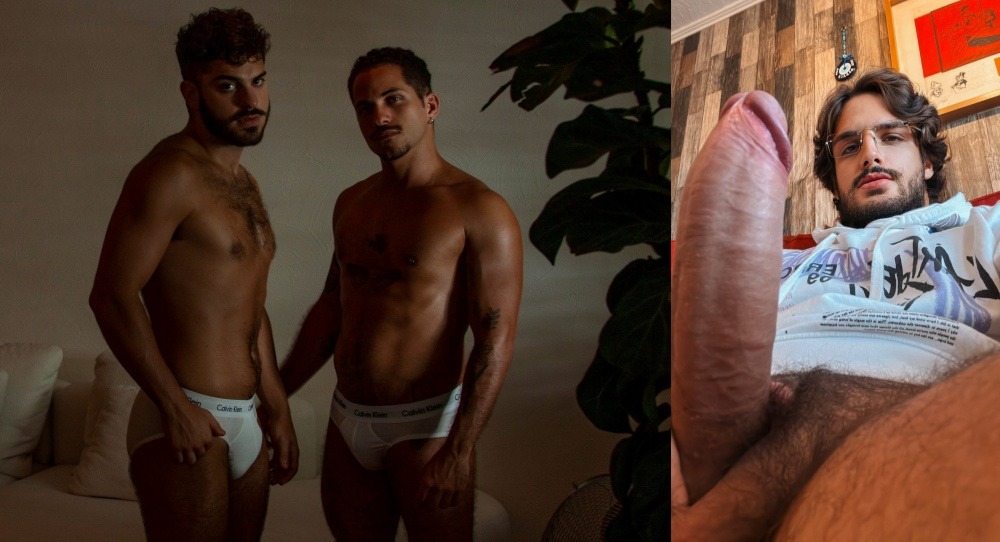 OF Samuel Hodecker and Cleo take turns on the ass of handsome Sam Müller