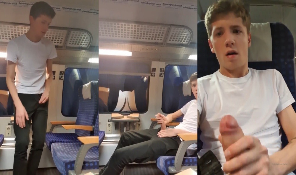 Jaden big jerks off on the train
