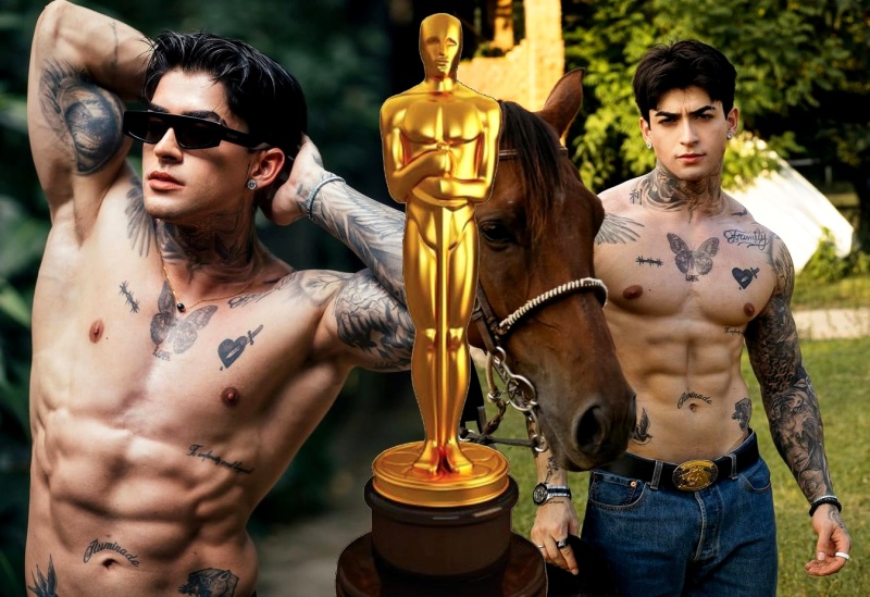 Influencer Henrique Lima showing his dick