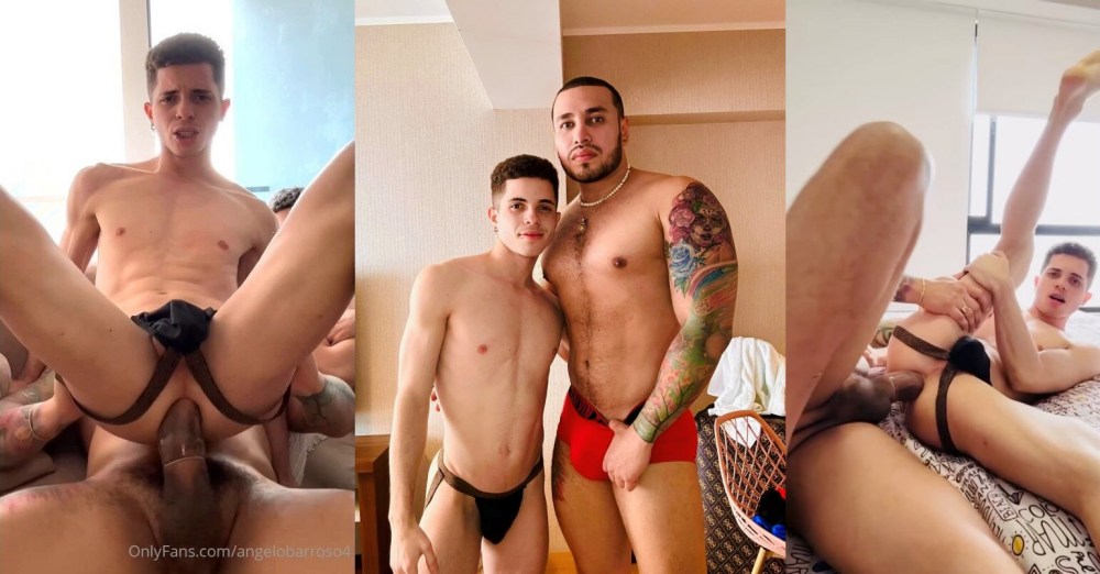 OF Angelo Barroso with his 25CM fucking the twins The Gregorio Twins