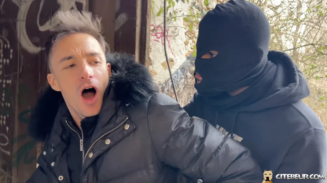 Kalys & Kevin Frenchboy – Twink Frenchboy Roughly Dominated by Huge Black Security Guard in Abandoned Spot 1