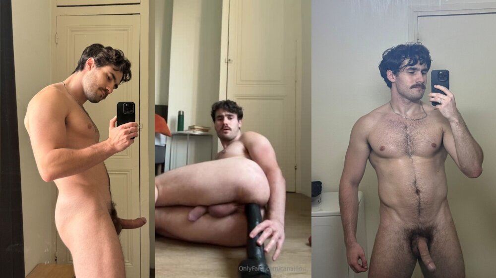 OF Canaillou destroy his pussy with a dildo