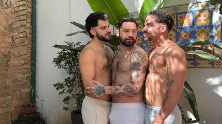 Sam Muller, Igor Lucios & Lucky Boy – Outdoor Brazilian threeway – Raw anal & foaming cum Part 1